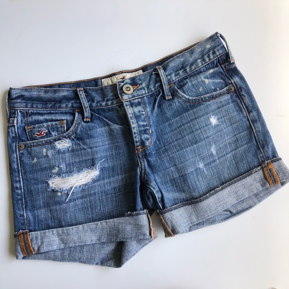 Hollister distressed denim shorts